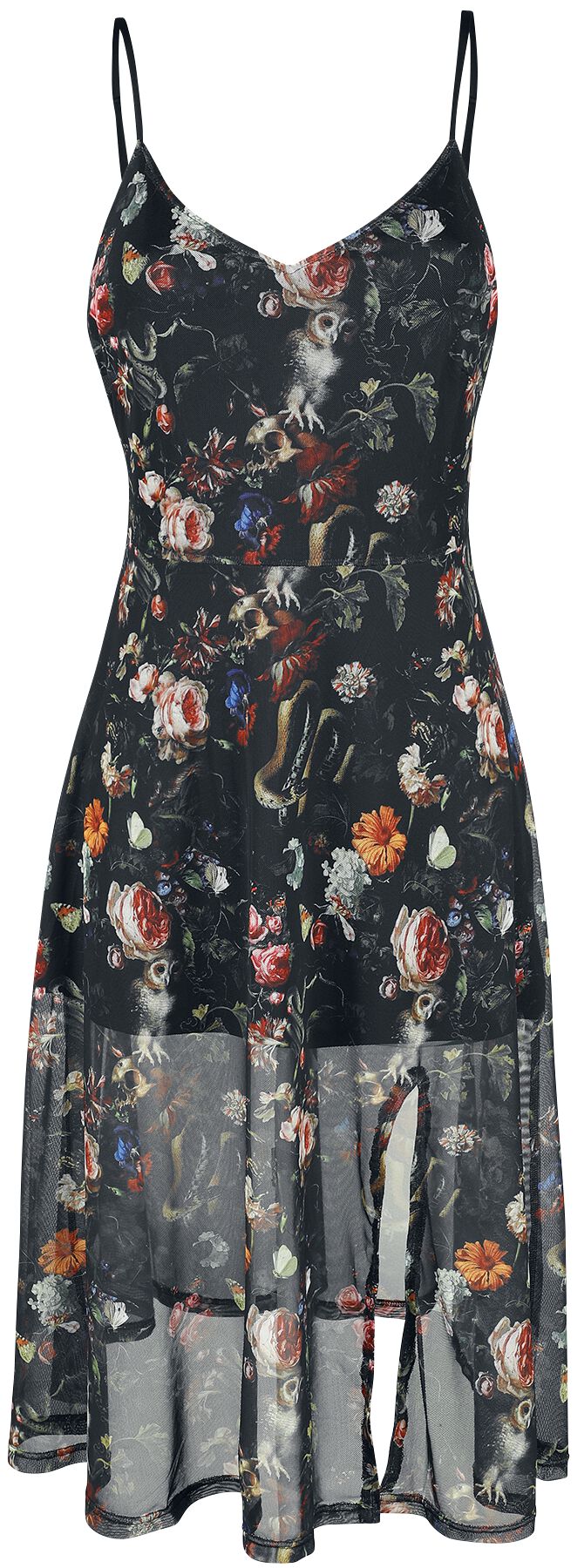 Robe mi-longue Gothic de Jawbreaker - Robe Mi-Longue Imprimée Night Garden - XS à 4XL - pour Femme - multicolore - Jawbreaker