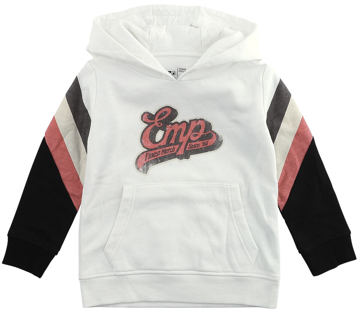 Sweat-Shirt à capuche  de Collection EMP Stage - Sweat à capuche enfant aveclogo EMP old-school - 122/128 à 170/176 - pour garçons - blanc cassé - Collection EMP Stage