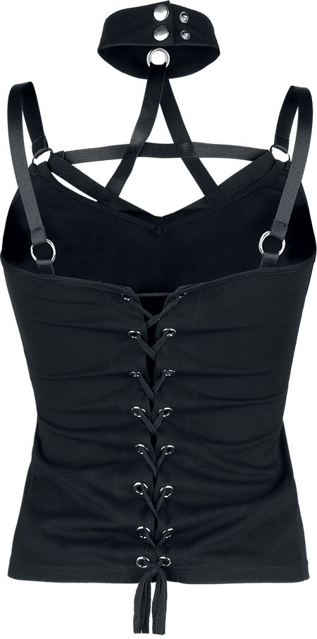 Débardeur Gothic de Jawbreaker - Haut Bretelles Pentacle - XS à XL - pour Femme - noir - Jawbreaker - View 2