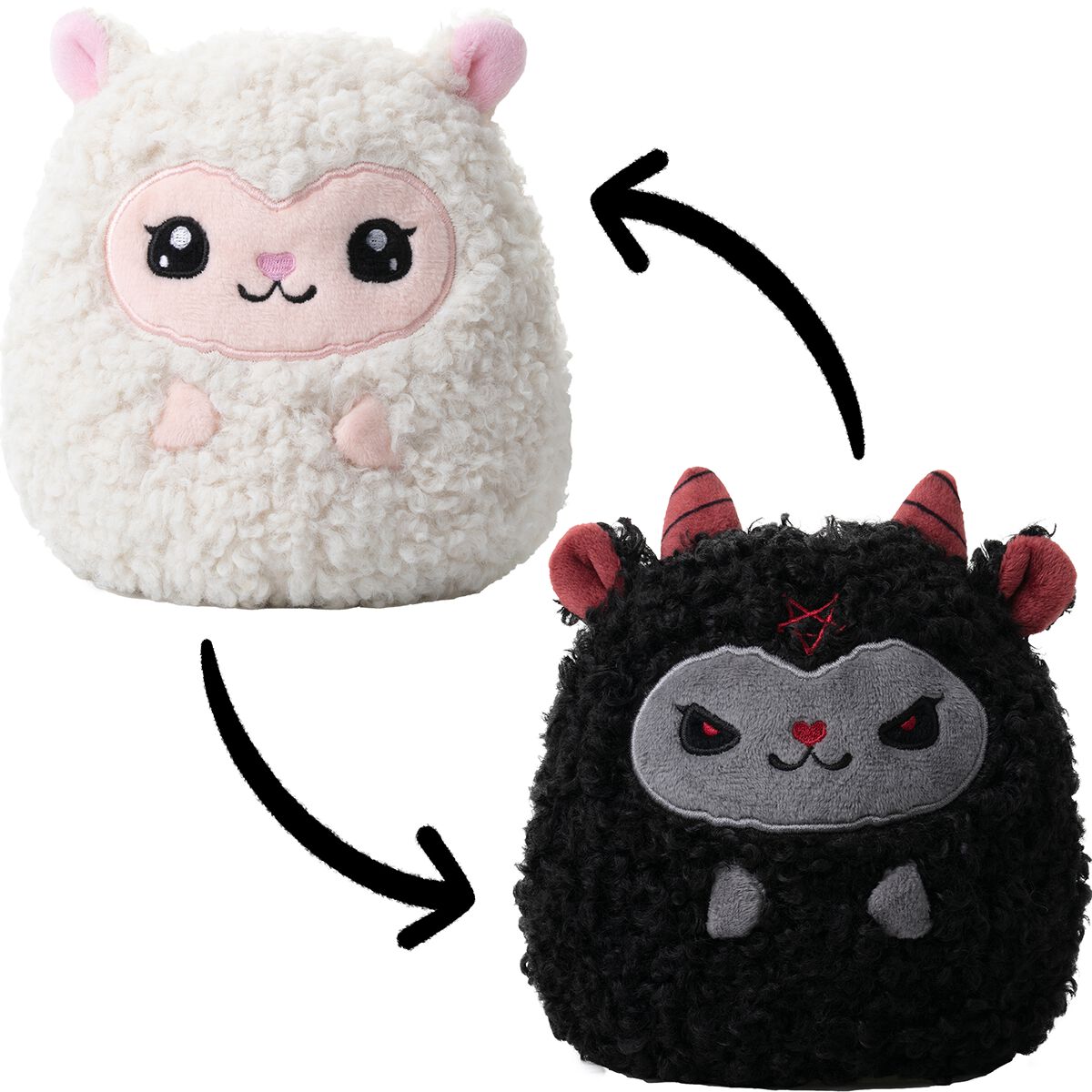 Figurine en peluche Fun de Corimori - Mouton Câlin - Belle/Bapho (Peluche Réversible) - pour Unisexe - blanc/noir - Corimori