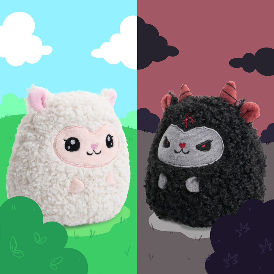 Figurine en peluche Fun de Corimori - Mouton Câlin - Belle/Bapho (Peluche Réversible) - pour Unisexe - blanc/noir - Corimori - View 2