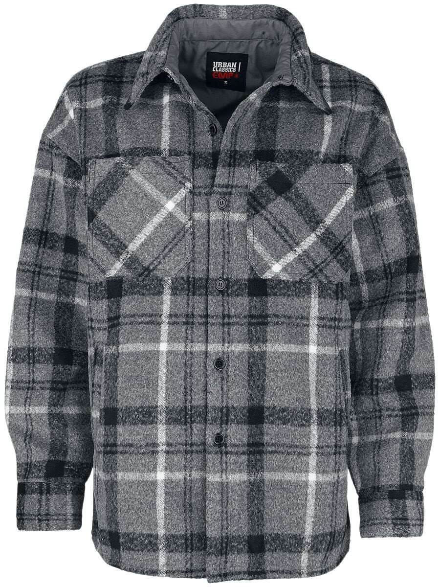 Chemise en flanelle  de Collection Spéciale EMP - Collection Spéciale EMP X Urban Classics - Chemise bûcheron unisexe - M à XXL - pour Femme - gris - Collection Spéciale EMP