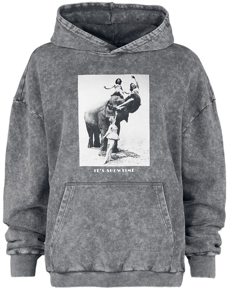 Sweat-shirt à capuche  de Collection Spéciale EMP - Collection Spéciale EMP X Urban Classics - Sweat à capuche délavé unisexe - M à XXL - pour Femme - gris - Collection Spéciale EMP