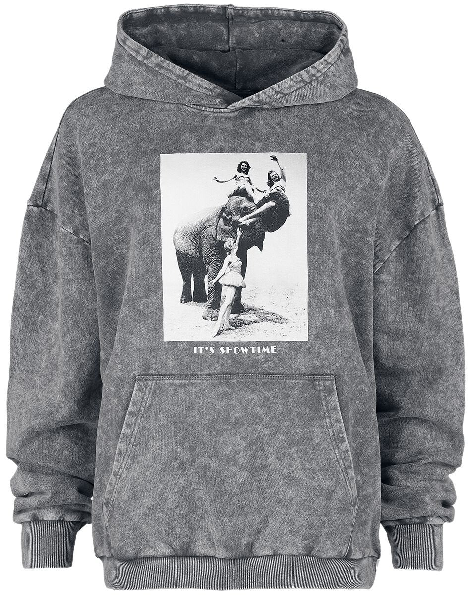 Sweat-shirt à capuche  de Collection Spéciale EMP - Collection Spéciale EMP X Urban Classics - Sweat à capuche délavé unisexe - M à XXL - pour Femme - gris - Collection Spéciale EMP