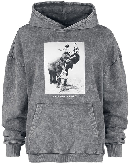 Sweat-shirt à capuche  de Collection Spéciale EMP - Collection Spéciale EMP X Urban Classics - Sweat à capuche délavé unisexe - M à XXL - pour Femme - gris - Collection Spéciale EMP