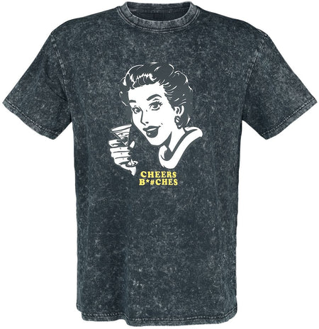 T-Shirt Manches courtes  de Collection Spéciale EMP - Collection Spéciale EMP X Urban Classics - T-shirt délavé unisexe - L à XL - pour Femme - gris - Collection Spéciale EMP
