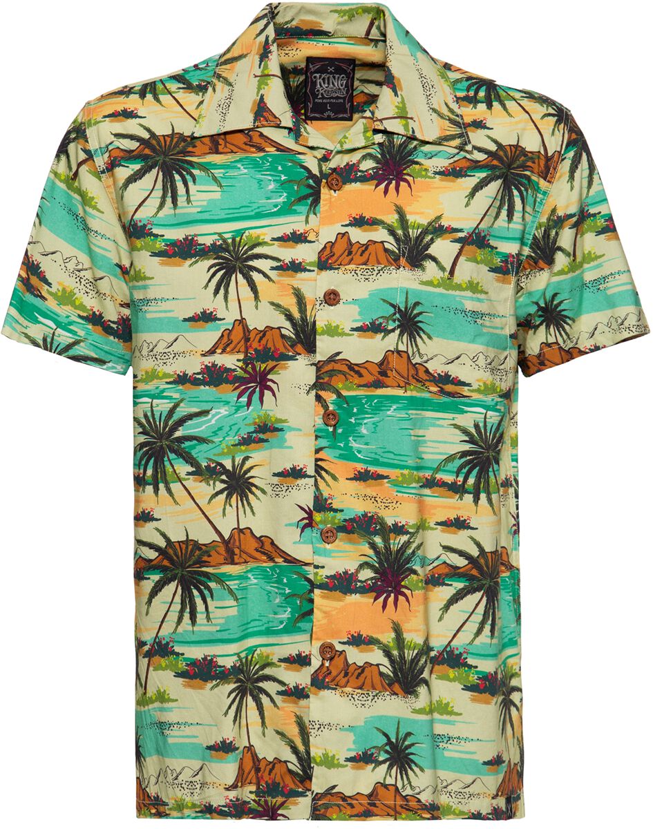 Chemise manches courtes  de King Kerosin - AOP Shirt Tropical Sea - S à XXL - pour Homme - multicolore - King Kerosin