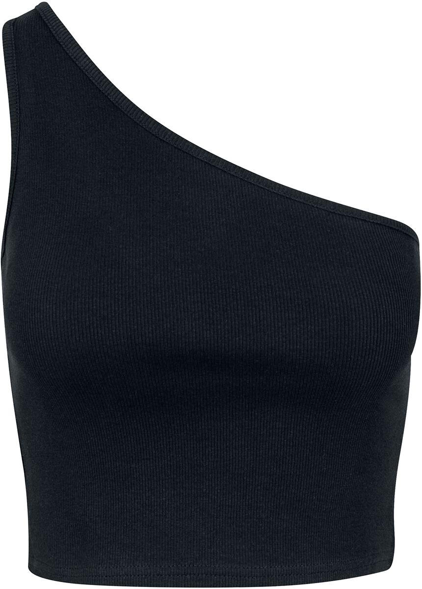 Top  de Urban Classics - Haut Asymétique Court Femme - XS à XL - pour Femme - noir - Urban Classics
