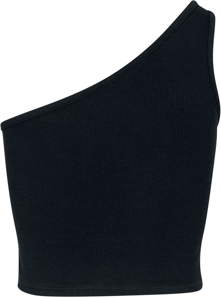 Top  de Urban Classics - Haut Asymétique Court Femme - XS à XL - pour Femme - noir - Urban Classics - View 2
