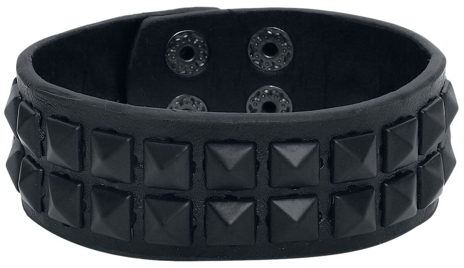 Bracelet à clous Gothic de Rock Rebel by EMP - Pyramid Rivets - pour Unisexe - noir - Rock Rebel by EMP