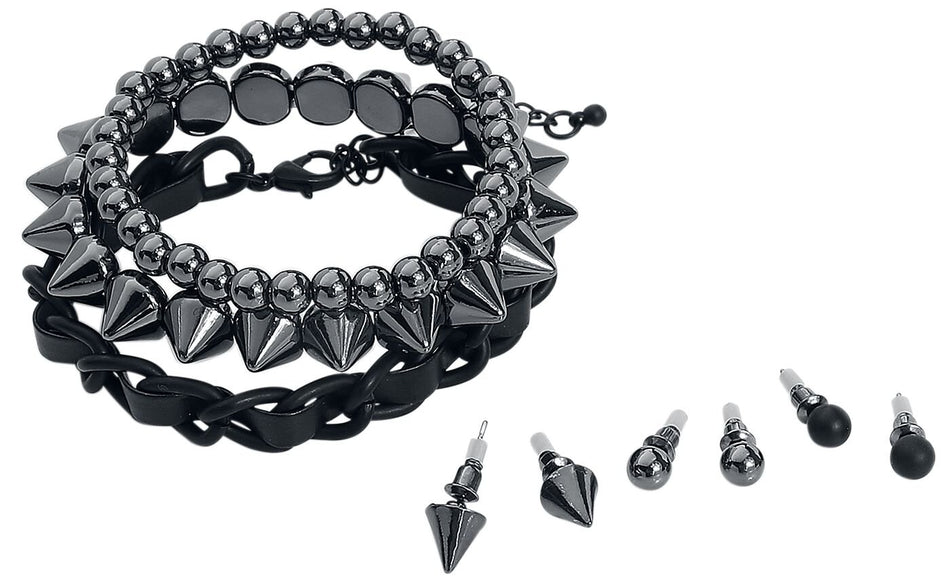 Set de bracelets  de Rock Rebel by EMP - Clous - pour Unisexe - noir - Rock Rebel by EMP