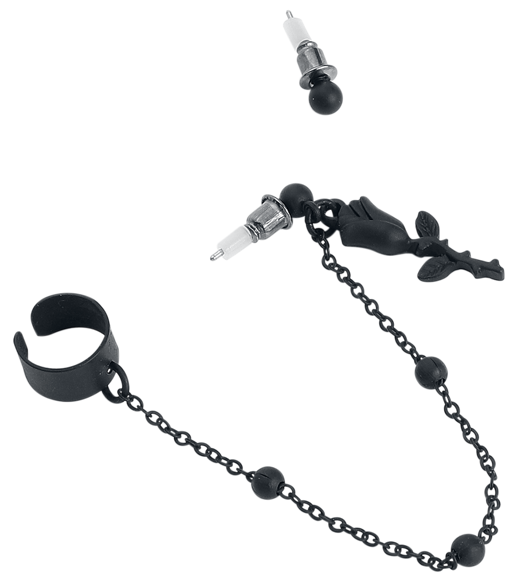 Set de boucles d'oreilles Gothic de Black Premium by EMP - Rose - pour Femme - noir - Black Premium by EMP - View 2