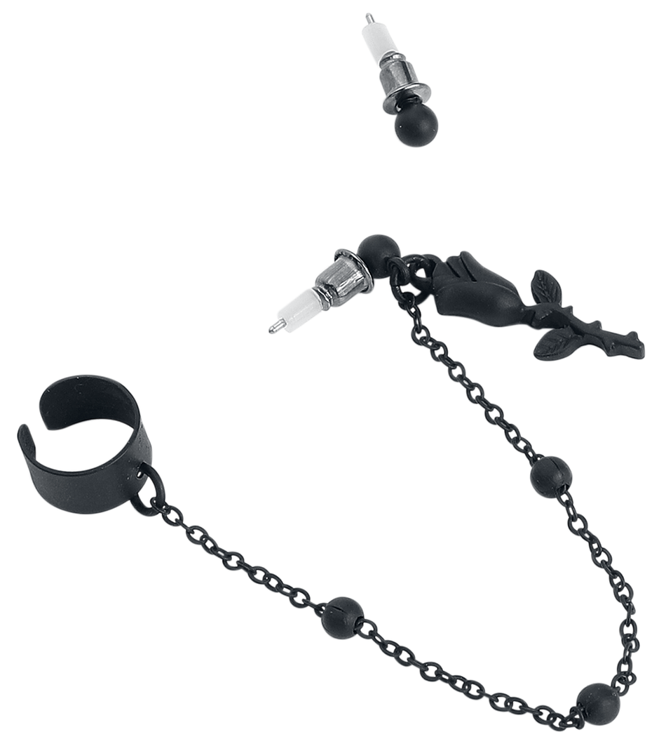 Set de boucles d'oreilles Gothic de Black Premium by EMP - Rose - pour Femme - noir - Black Premium by EMP - View 2