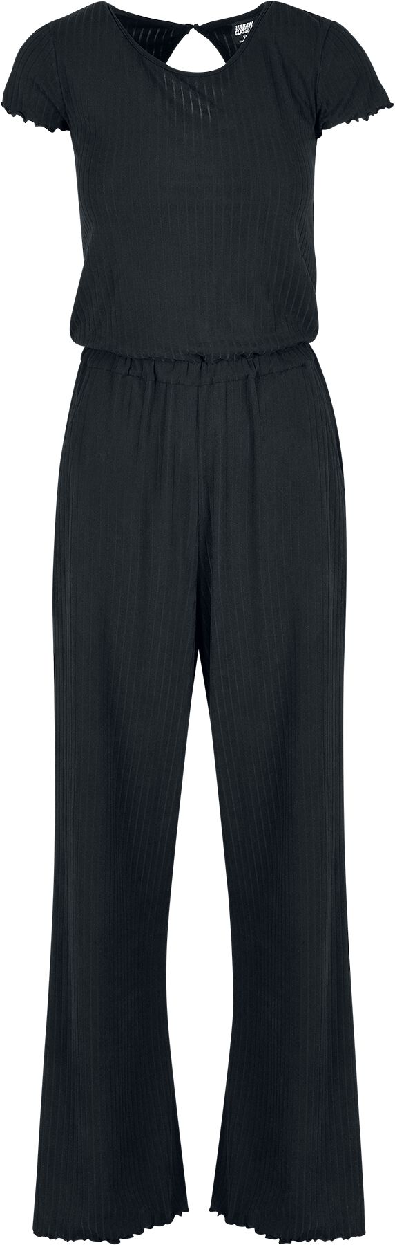 Salopette  de Urban Classics - Combinaison Côtelée Jambes Évasées - S à XL - pour Femme - noir - Urban Classics