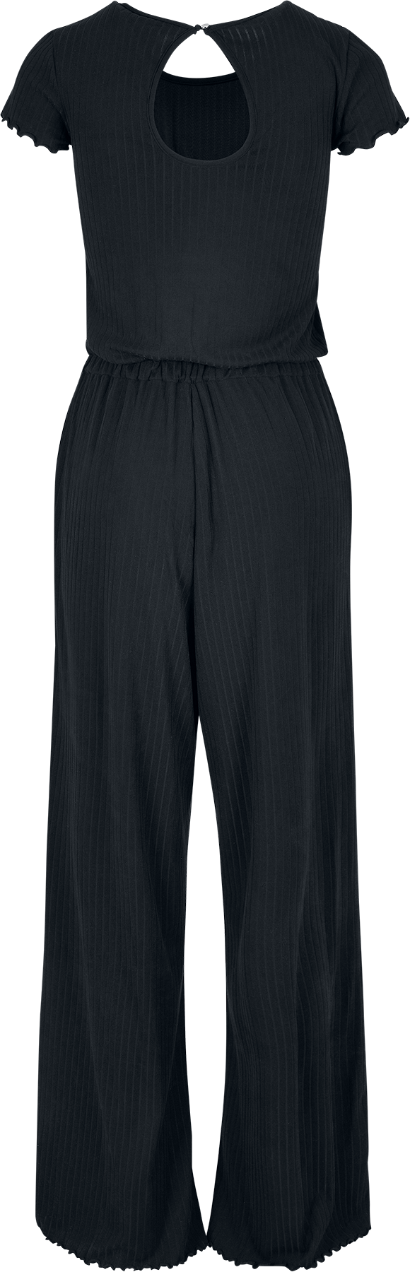 Salopette  de Urban Classics - Combinaison Côtelée Jambes Évasées - S à XL - pour Femme - noir - Urban Classics - View 2