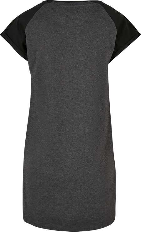 Robe courte  de Urban Classics - Robe T-Shirt Raglan Contrastant - XS à L - pour Femme - noir/gris - Urban Classics - View 2