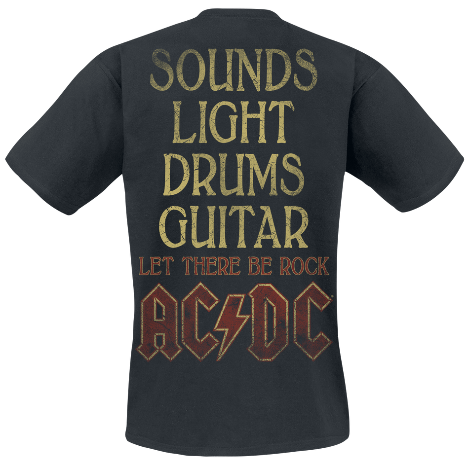 T-Shirt Manches courtes  de AC/DC - Sounds Light Drums Guitar - S à 5XL - pour Unisexe - noir - AC/DC - View 2