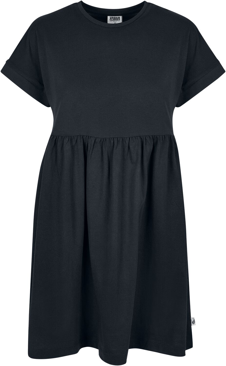 Robe courte  de Urban Classics - Robe T-Shirt Organique Empire Valance - M à L - pour Femme - noir - Urban Classics