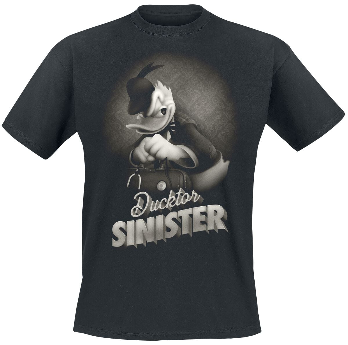 T-Shirt Manches courtes Disney de Mickey & Minnie Mouse - Donald - Ducktor Sinister - S à XXL - pour Homme - noir - Mickey & Minnie Mouse