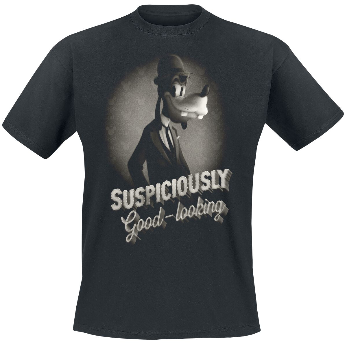 T-Shirt Manches courtes Disney de Mickey & Minnie Mouse - Dingo - Suspiciously - S à XXL - pour Homme - noir - Mickey & Minnie Mouse