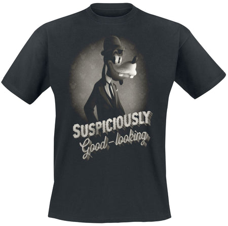 T-Shirt Manches courtes Disney de Mickey & Minnie Mouse - Dingo - Suspiciously - S à XXL - pour Homme - noir - Mickey & Minnie Mouse