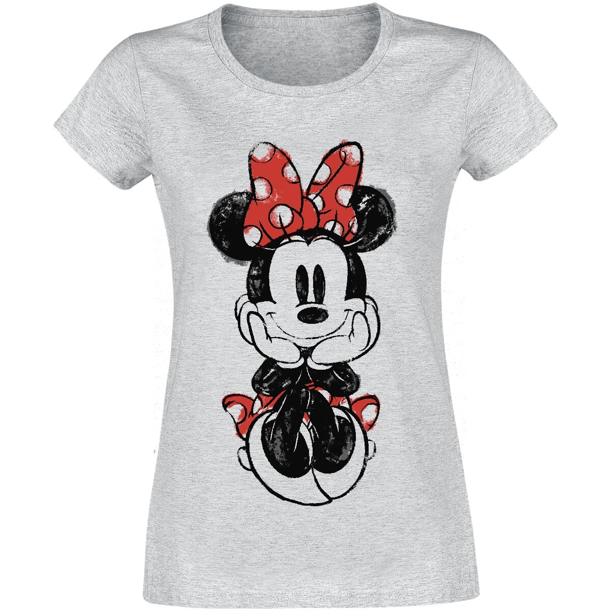 T-Shirt Manches courtes Disney de Mickey & Minnie Mouse - Minnie Maus - S à XXL - pour Femme - gris - Mickey & Minnie Mouse