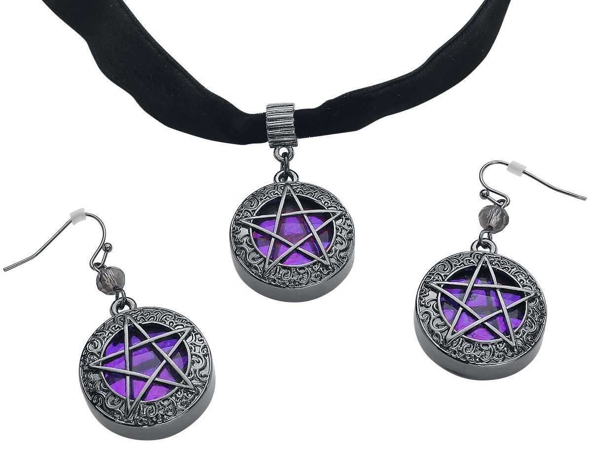 Serre-cou Gothic de Gothicana by EMP - Shiny Pentagram - pour Femme - noir - Gothicana by EMP