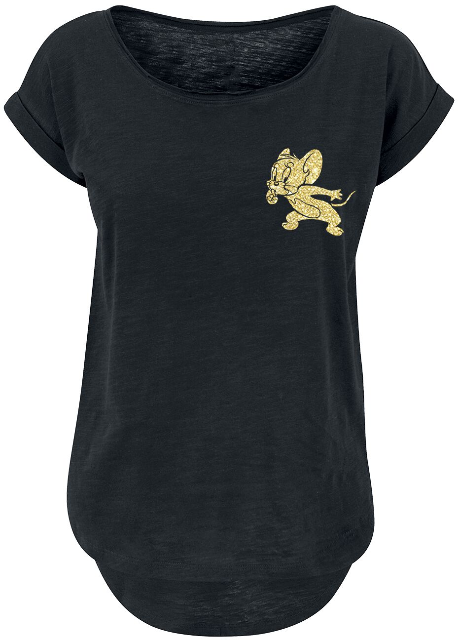 T-Shirt Manches courtes  de Tom Et Jerry - Tom & Jerry Doré - S à 4XL - pour Femme - noir - Tom Et Jerry
