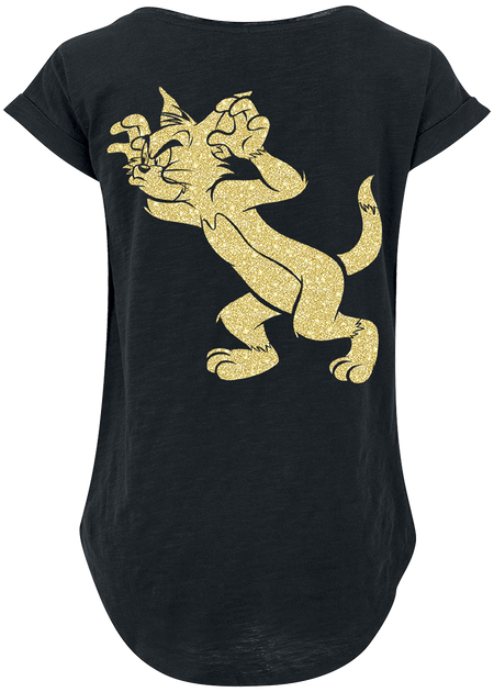 T-Shirt Manches courtes  de Tom Et Jerry - Tom & Jerry Doré - S à 4XL - pour Femme - noir - Tom Et Jerry - View 2