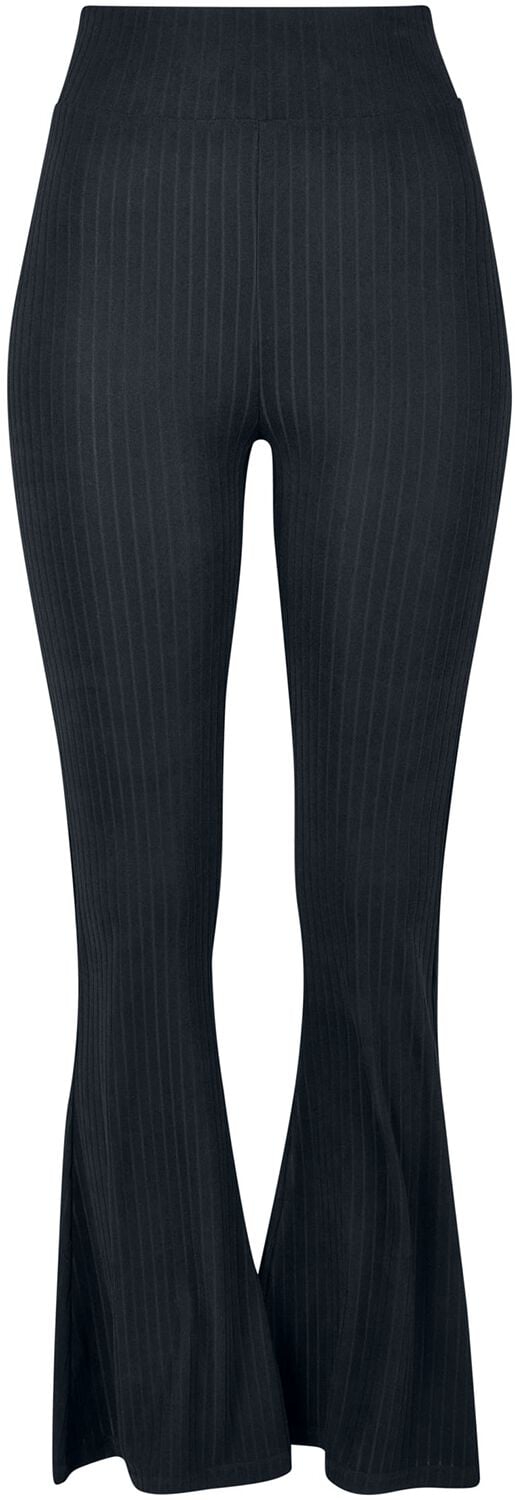 Legging  de Urban Classics - Leggings Taille Haute Évasé & Côtelé - XS à 5XL - pour Femme - noir - Urban Classics