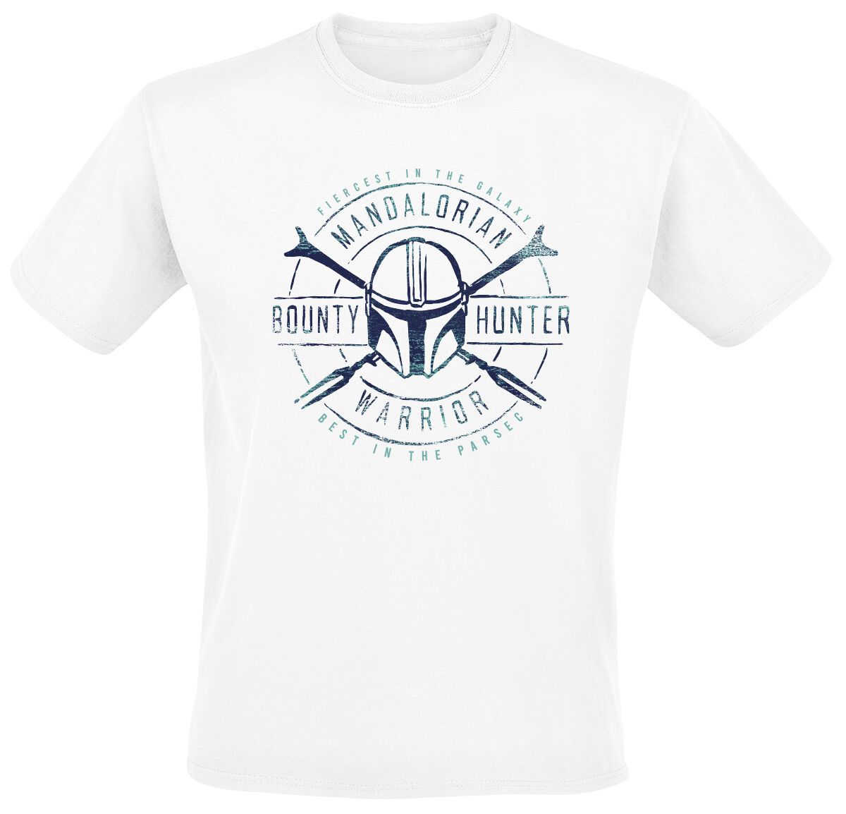 T-Shirt Manches courtes Disney de Star Wars - The Mandalorian - Bounty Hunter Warrior - S à 5XL - pour Homme - blanc - Star Wars