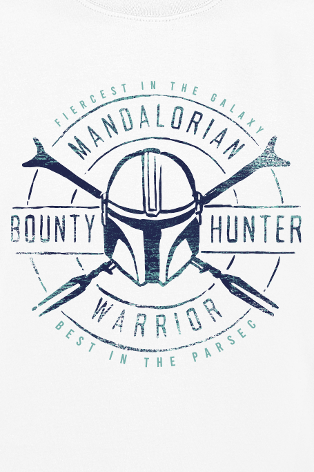 T-Shirt Manches courtes Disney de Star Wars - The Mandalorian - Bounty Hunter Warrior - S à 5XL - pour Homme - blanc - Star Wars - View 2
