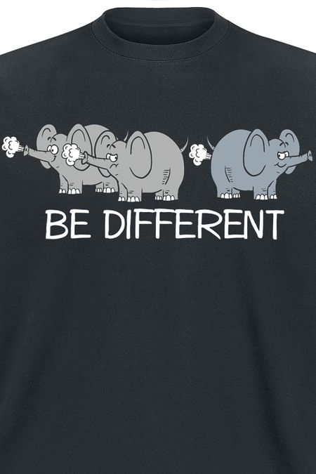 T-Shirt Manches courtes Fun de Tierisch - Be Different - M à 4XL - pour Homme - noir - Tierisch - View 2