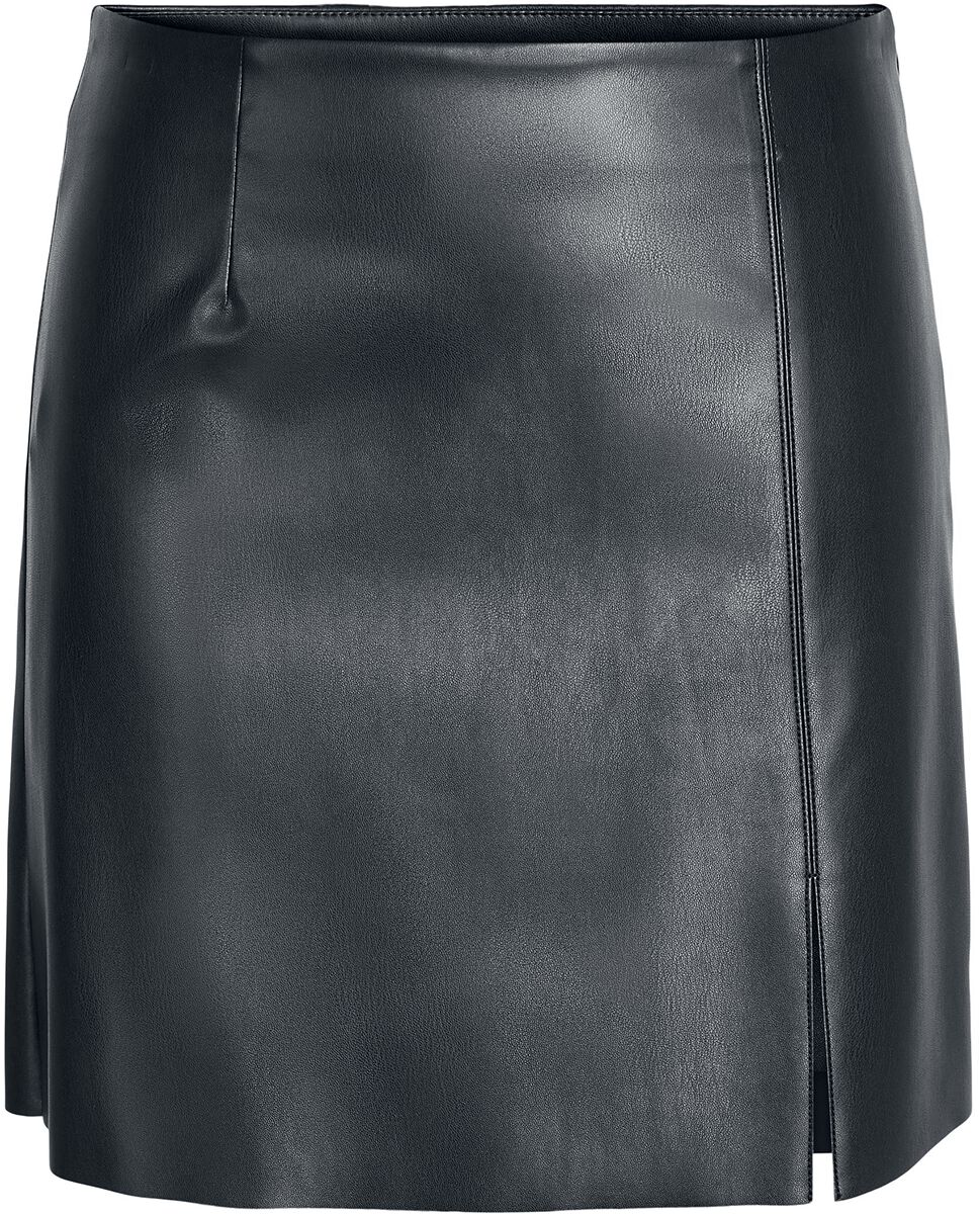Jupe courte  de Noisy May - Clara Penny PU - Jupe Fendue Taille Haute - XS à XL - pour Femme - noir - Noisy May
