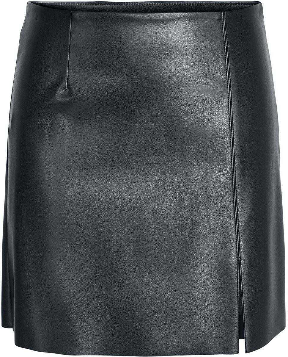 Jupe courte  de Noisy May - Clara Penny PU - Jupe Fendue Taille Haute - XS à XL - pour Femme - noir - Noisy May