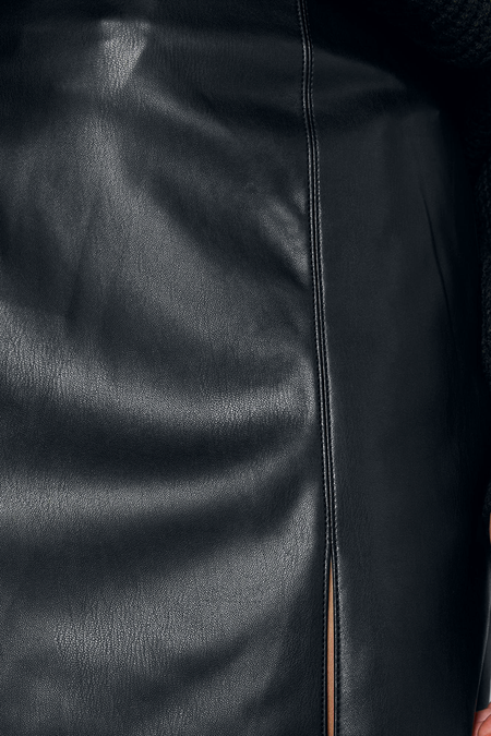 Jupe courte  de Noisy May - Clara Penny PU - Jupe Fendue Taille Haute - XS à XL - pour Femme - noir - Noisy May - View 2