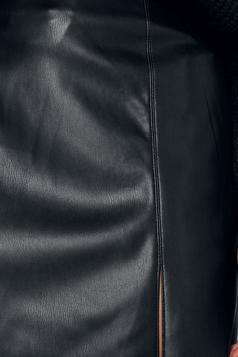 Jupe courte  de Noisy May - Clara Penny PU - Jupe Fendue Taille Haute - XS à XL - pour Femme - noir - Noisy May - View 2