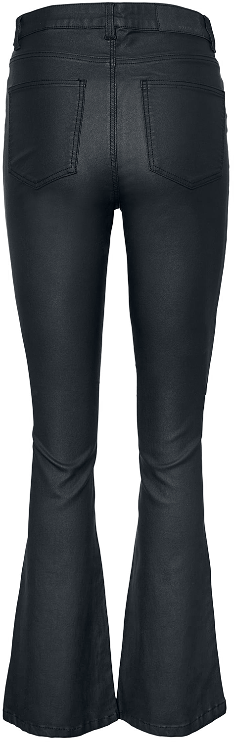 Pantalon imitation cuir  de Noisy May - Sallie - Pantalon Taille haute Évasé - W26L32 à W34L32 - pour Femme - noir - Noisy May - View 2