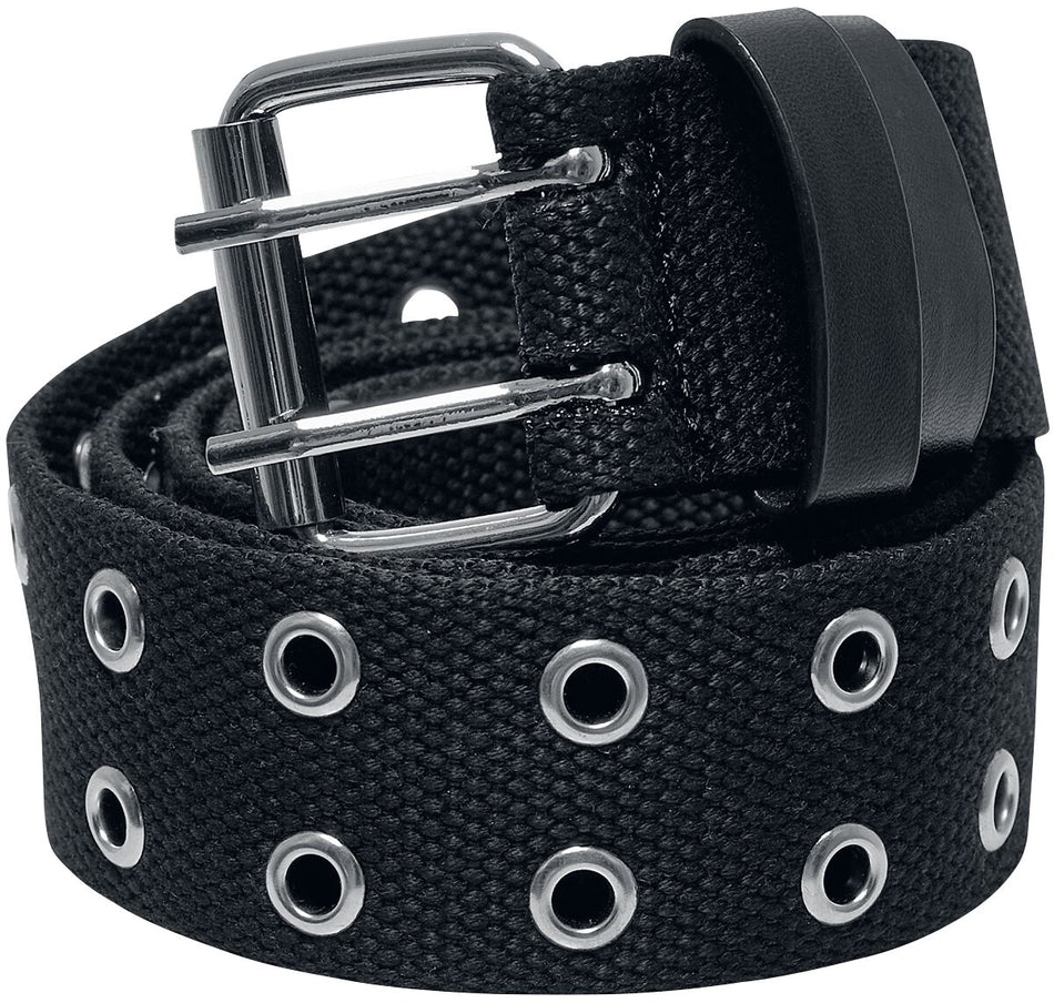 Ceinture  de Urban Classics - Ceinture Œillet Polyester - pour Unisexe - noir/argent - Urban Classics