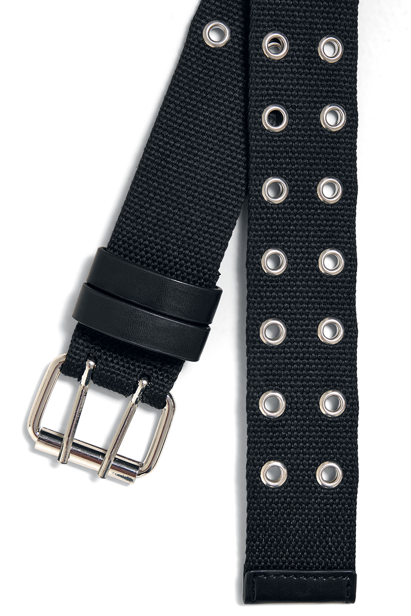 Ceinture  de Urban Classics - Ceinture Œillet Polyester - pour Unisexe - noir/argent - Urban Classics - View 2