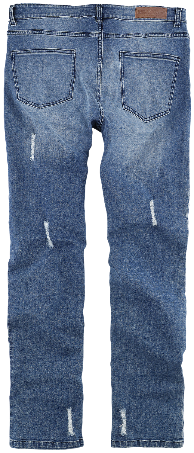 Jean  de Collection Spéciale EMP - Collection Spéciale EMP X Urban Classics - Jean unisexe usé - W32L32 à W34L32 - pour Femme - bleu - Collection Spéciale EMP - View 2