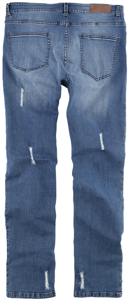 Jean  de Collection Spéciale EMP - Collection Spéciale EMP X Urban Classics - Jean unisexe usé - W32L32 à W34L32 - pour Femme - bleu - Collection Spéciale EMP - View 2