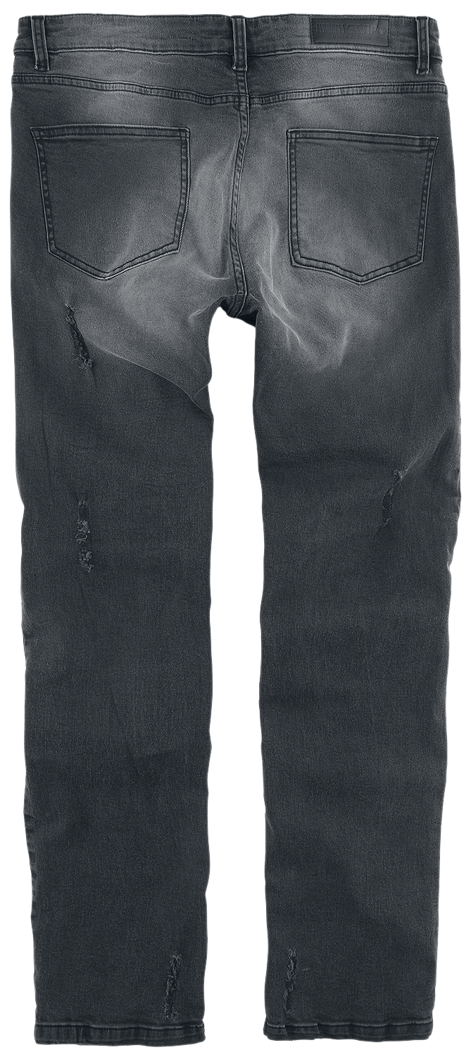 Jean  de Collection Spéciale EMP - Collection Spéciale EMP X Urban Classics - Jean unisexe usé - W30L32 à W34L32 - pour Femme - noir - Collection Spéciale EMP - View 2