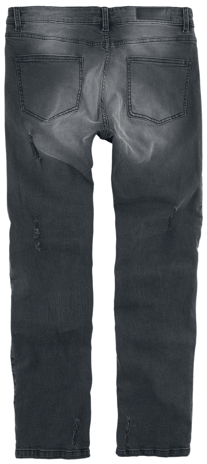 Jean  de Collection Spéciale EMP - Collection Spéciale EMP X Urban Classics - Jean unisexe usé - W30L32 à W34L32 - pour Femme - noir - Collection Spéciale EMP - View 2
