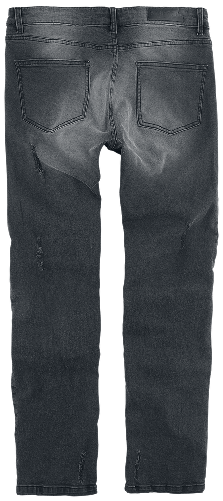 Jean  de Collection Spéciale EMP - Collection Spéciale EMP X Urban Classics - Jean unisexe usé - W30L32 à W34L32 - pour Femme - noir - Collection Spéciale EMP - View 2