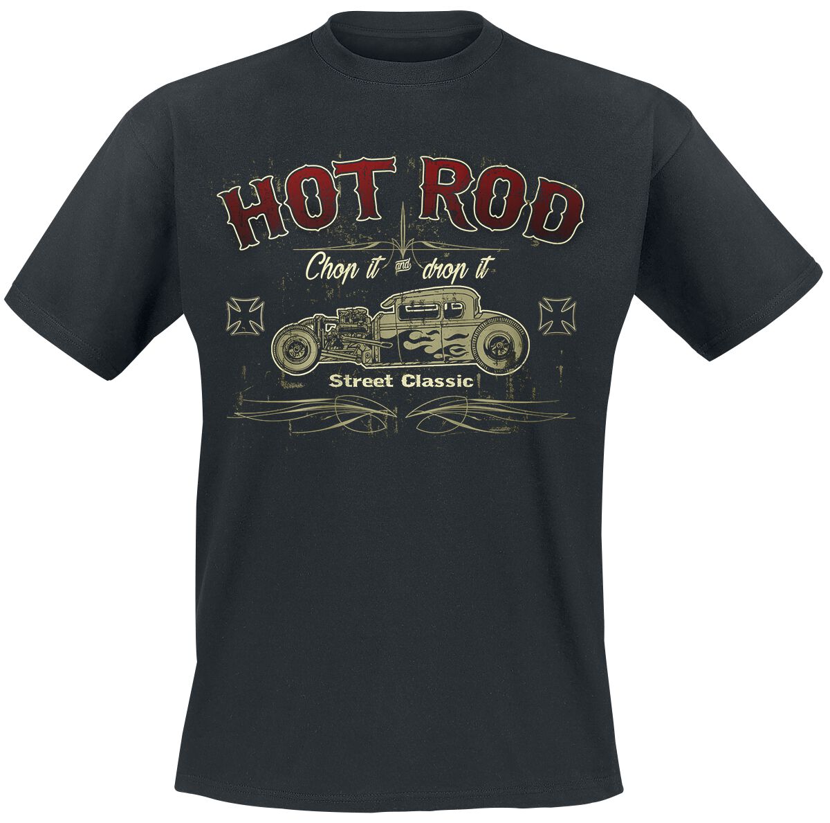 T-Shirt Manches courtes Rockabilly de Hot Rod Street Classic - S à 3XL - pour Homme - noir - Hot Rod Street Classic