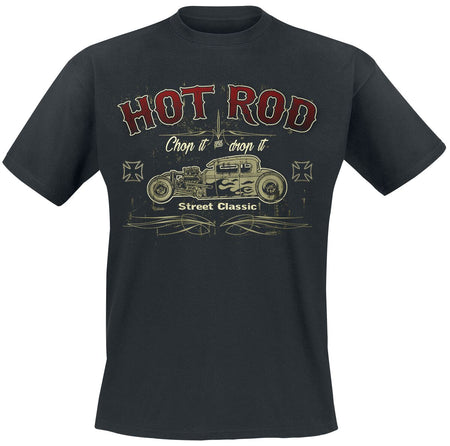 T-Shirt Manches courtes Rockabilly de Hot Rod Street Classic - S à 3XL - pour Homme - noir - Hot Rod Street Classic