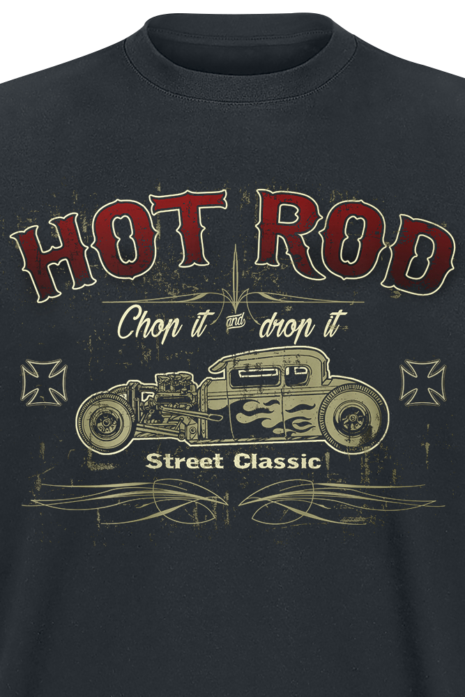 T-Shirt Manches courtes Rockabilly de Hot Rod Street Classic - S à 3XL - pour Homme - noir - Hot Rod Street Classic - View 2