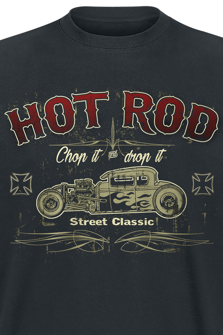 T-Shirt Manches courtes Rockabilly de Hot Rod Street Classic - S à 3XL - pour Homme - noir - Hot Rod Street Classic - View 2