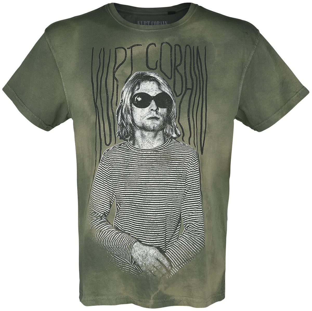 T-Shirt Manches courtes  de Kurt Cobain - REX Stripes - S à XXL - pour Homme - kaki - Kurt Cobain